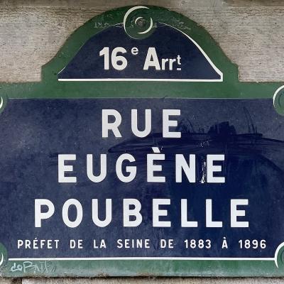 Plaque rue Eugene Poubelle Paris XVIème